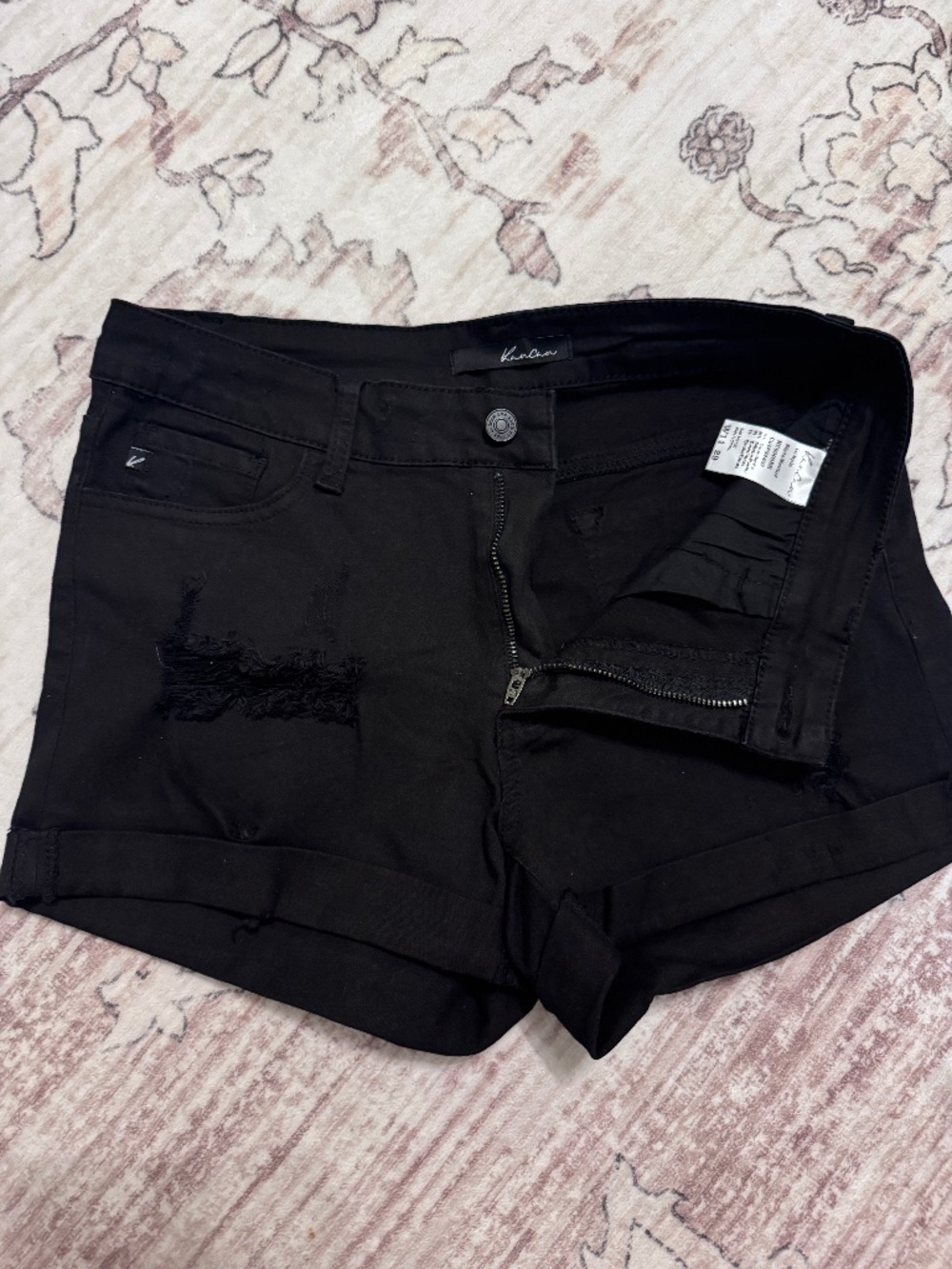 Black denim kancan shorts
